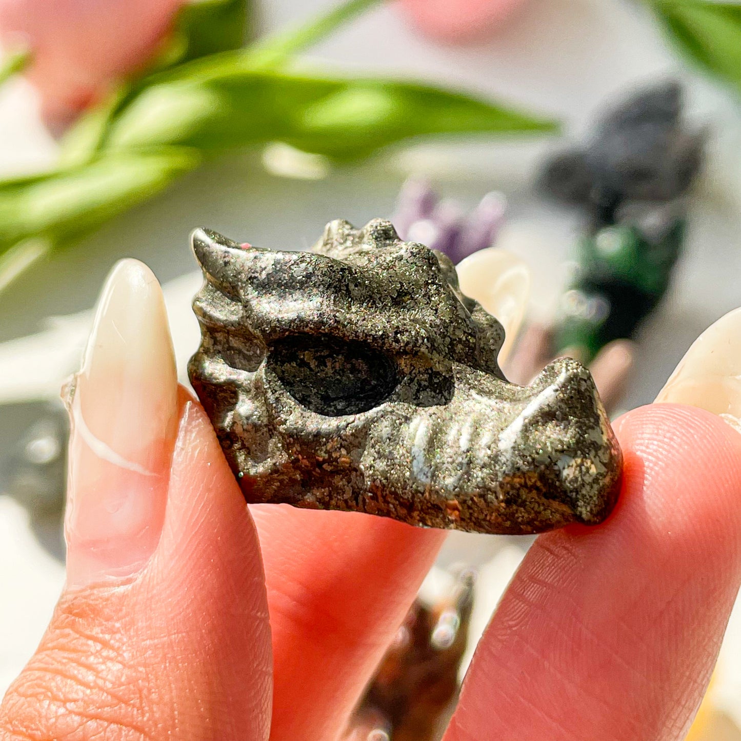 Mini Dragon Head Carving