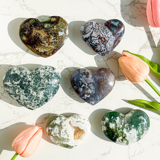 Moss Agate Heart