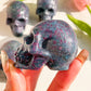 Ruby Kyanite Skull carving