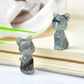 1PC Mini Cut Cat Natural Quartz Crystal Healing Gift(Different Materials)