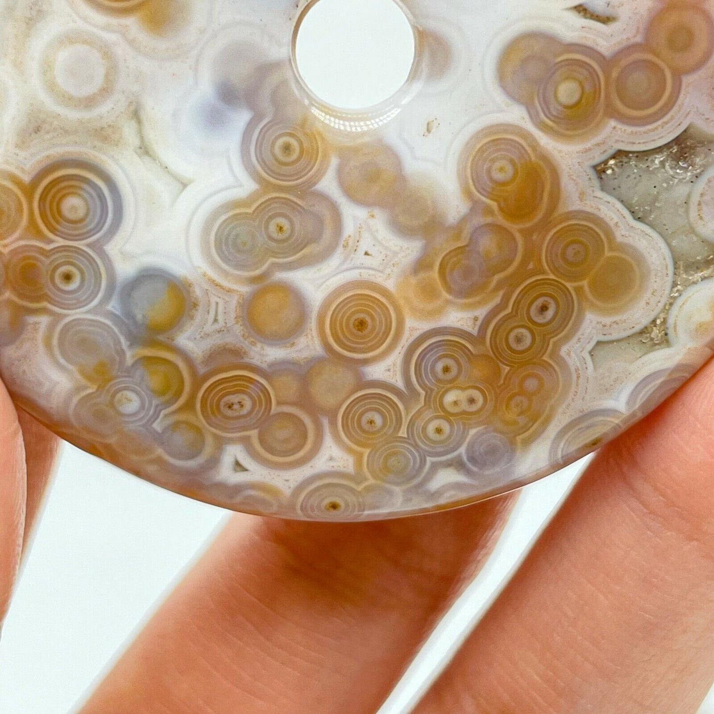 Collection ! Amazing Orbicular Ocean Jasper Agate Reiki Peace buckle Pendant A06