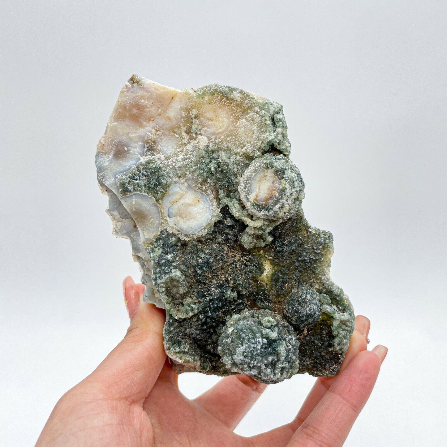 Collection ! Amazing Orbicular Ocean Jasper Agate Druzy Slab Reiki Stone Gift 08