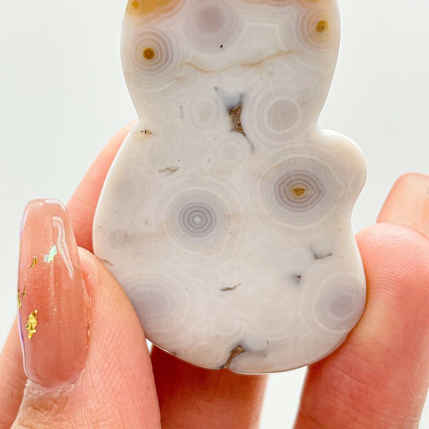 Collection ! Amazing Orbicular Ocean Jasper Agate Fox Reiki Stone Healing A01