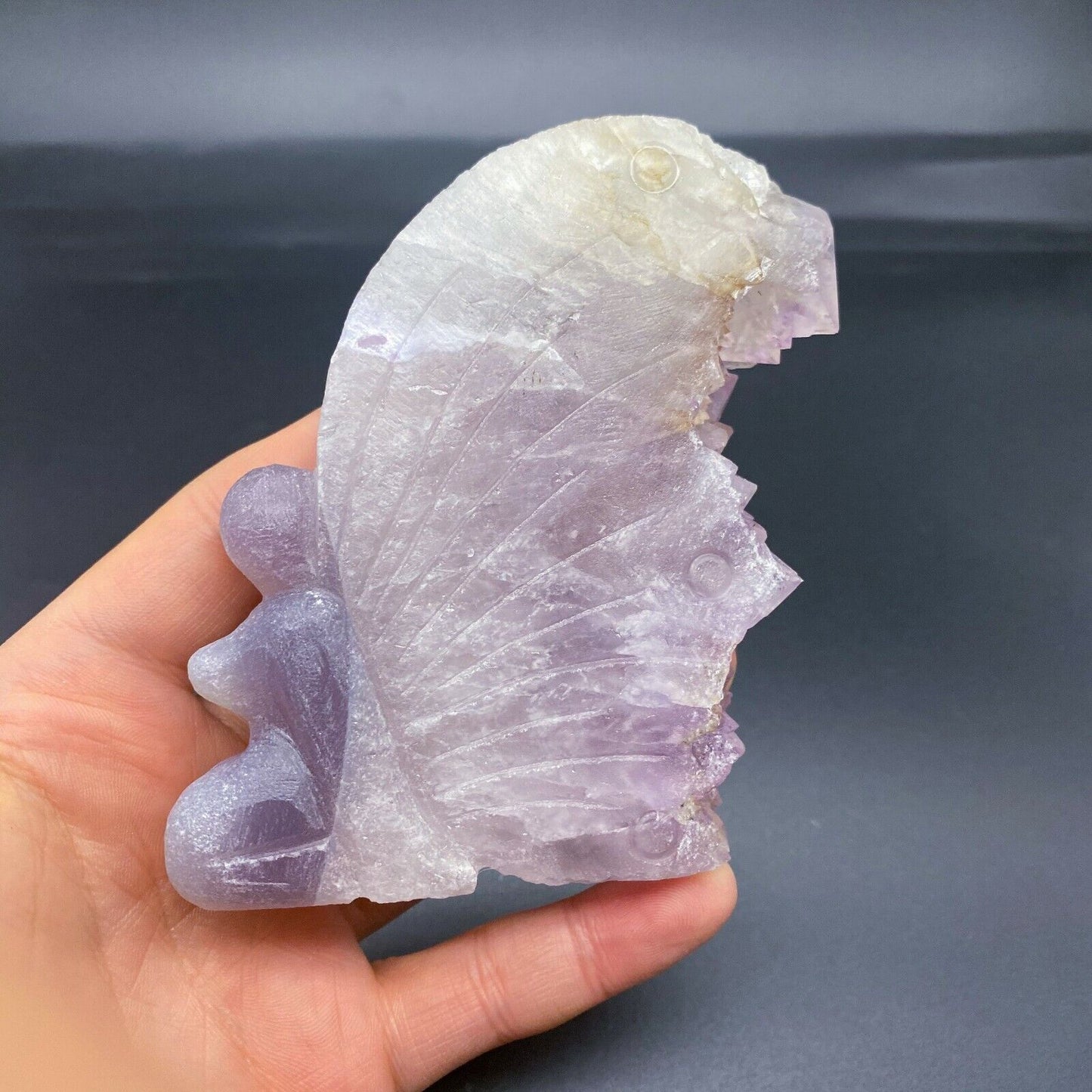 Natural Crystal Cluster Agate Carved Butterfly Fairy Healing Decoration 1PC