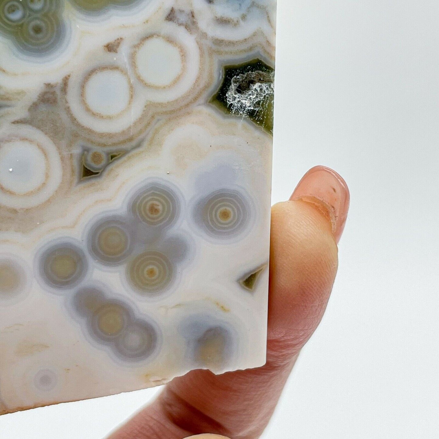 Collection ! Amazing Orbicular Ocean Jasper Agate Druzy Slab Reiki Stone Gift 02